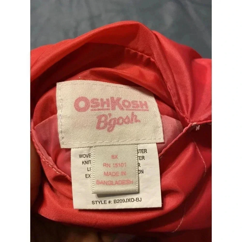 OSHKOSH B’GOSH PINK/PINK WITH FLOWERS REVERSIBLE GIRLS JACKET SIZE 6